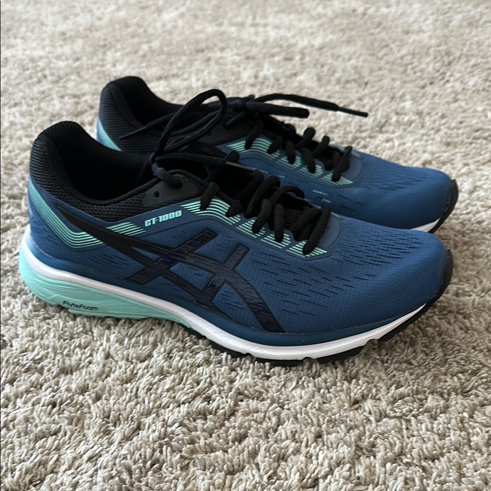 ASICS Blue and Black Running Shoes